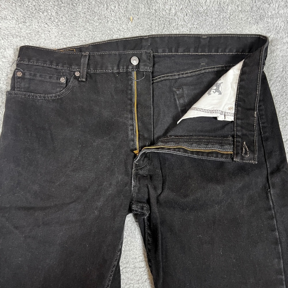Levis Jeans 505 Mens 40x32 Black Denim Straight Fit Casual Office Formal